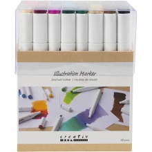 Illustrations Marker - 48 st Tuschpennor - Big Pack