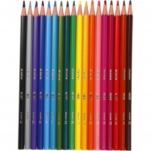 Bic Evolution kids färgpennor - 18 st - 3 mm - Mixade färger - Sexkantig