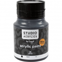 Creall Studio Akrylfärg - Täckande - Black (99) - 500 ml