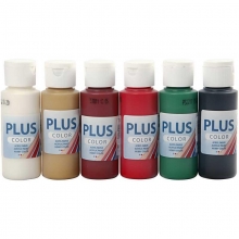 Plus Color hobbyfärg - Jul färger - 6 x 60 ml