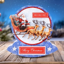 3D Motiv Julkort - 3 ark - Santa in the Sky by Katy Sue Designs