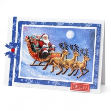 3D Motiv Julkort - 3 ark - Santa in the Sky by Katy Sue Designs