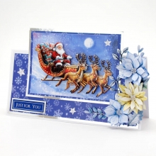 3D Motiv Julkort - 3 ark - Santa in the Sky by Katy Sue Designs