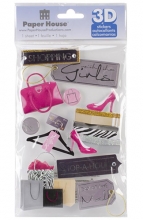 3D Stickers Glitter Shopping Girls Paper House Klistermärken