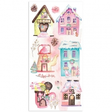 Paper Pack 10 ark Stamperia Christmas Rose 6x12 Tum Julpyssel Papper