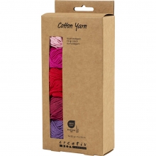 Bomullsgarn Rosa Lila Harmoni - 5x50 meter - Nr 8/4