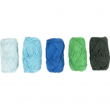 Bomullsgarn Blå Grön Harmoni - 5x50 meter - Nr 8/4