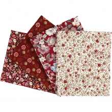 Patchworktyg stl. 45x55 cm Vinröd 4 st Patchworkstyg