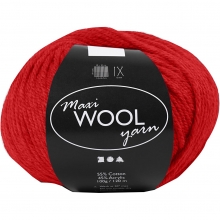 Maxi Wool Ullgarn Röd 100 g till stickning