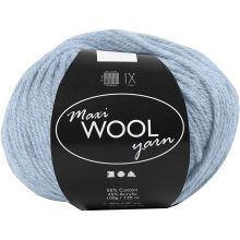 Maxi Wool Ullgarn Ljusblå 100 g till stickning