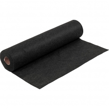 Hobbyfilt - B: 45 cm - Svart Melerad - 5 meter rulle