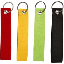 Nyckelband stl. 3 x 15 cm Tjocklek mm Grön, gul, röd, svart 4 st Nyckelring