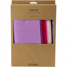 Hobbyfilt A4 lila/pink harmoni, 10 st ark, packshot.