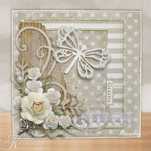 Kort och kuvert Kortstl. 15x15 cm Vit 50 set Papper Bröllop Kärlek