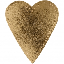 Läderpapper Hjärta 12 x 10 cm Guld 4 st Dekorationsfigur