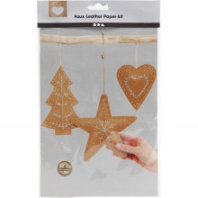 Juldekoration av Läderpapper Kit- Natur Julpyssel Kit