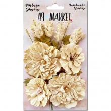 Pappersblommor Vintage Shades Bouquet Ecru