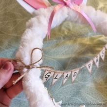 Påskkrans Vit Päls Kanin med öron Påskpyssel Inspiration