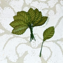 Blad 10-pack 2 cm Mossgröna Rosenblad Löv Pyssel
