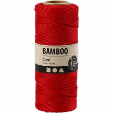 Bambusnöre 1 mm - 65 meter - Röd