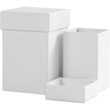 Fyrkantiga pappaskar 6x9 cm Vita 2 st Ask Låda Box Kista