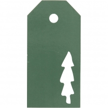 Manillamärken stl. 5x10 cm Grön Julgran 15 st Prisetiketter