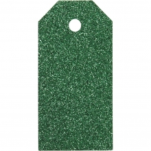 Manillamärken - stl. 5x10 cm - Grön - Glitter - 15 st