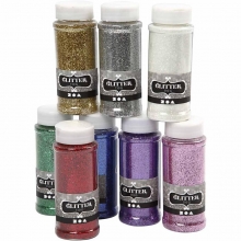 Glitterpulver - Mixade färger - 8 st x 110 g