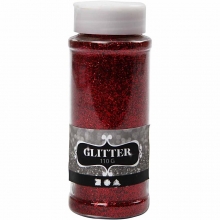 Glitterpulver - Röd - 110 gram