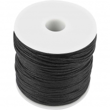 Bomullssnöre 1 mm Svart 100 meter till scrapbooking, pyssel och hobby
