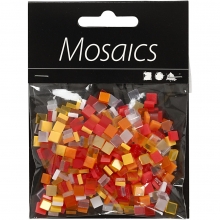 Minimosaik stl. 5 x mm Röd/orange harmoni 25 g Mosaikstenar