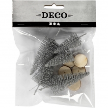 Granar H: 40+60 mm Silver 5 st Träd Växter Miniatyrer