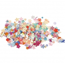 Paljetter 10 gr - Blommor Pastell Mix 5-20mm