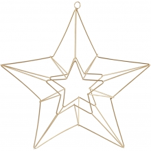 Metallornament Stjärna - 34x30 cm - Mässing