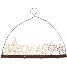 Juldekoration XMAS H: 7 cm B: 22 Plywood Hängande Julpyssel