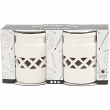 Lanterna av Porslin Vit 6,2 cm dia 2 st Ljushållare