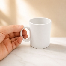 Mugg H: 7 cm dia. 6 Vit Kök Badrum till scrapbooking, pyssel och hobby