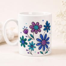 Mugg H: 7 cm dia. 6 Vit Kök Badrum till scrapbooking, pyssel och hobby