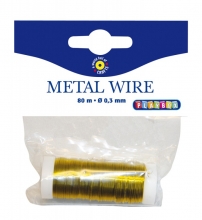 Ståltråd 0,3 mm 1 rulle 80 m Guld Metalltråd Spoltråd