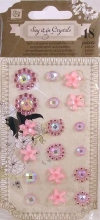 Prima Rhinestones Say It In Crystals Pink With Flowers 18 st
