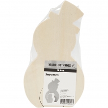 Snögubbar H: 7,7 + 20 cm B: 5,3 11,3 Plywood Dekorationsföremål Julpyssel