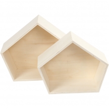 Förvaringslådor - Oregelbunden femkant - Plywood - 2 st