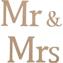 Bokstäver Mr & Mrs H: 13 cm Djup 1,5 MDF Dekorationsföremål