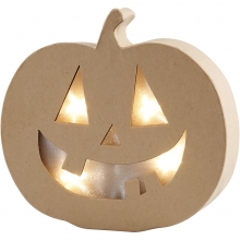 Pumpa med belysning Glad Höjd: 20 cm Halloweenpyssel Höstpyssel
