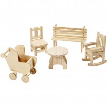 Storpack Minimöbler Plywood 50 st till scrapbooking, pyssel och hobby