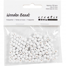Träpärlor - 5 mm - Vit - 6 g - ca 150 st