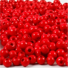 Träpärlor 5 mm Röd 6 g ca 150 st till scrapbooking, pyssel och hobby