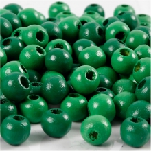 Träpärlor 8 mm Grön 15 g ca 80 st till scrapbooking, pyssel och hobby