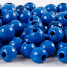 Träpärlor 8 mm Blå 15 g ca 80 st till scrapbooking, pyssel och hobby