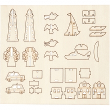 Sätt-ihop-själv träfigurer Vardag Plywood Pysselkit Trä & Papp